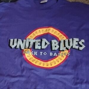 Men's Vintage XL Purple United Blues African Tribal Shirt Beefy T Tag